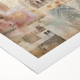 Abstract architecture wall art on rolled canvas showcasing geometric shapes and vibrant colors, perfect for modern home decor. Ideal for enhancing interior aesthetics.