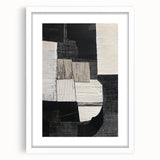 Abstract geometric frame design in a white mat with a modern aesthetic, showcasing clean lines and angles, ideal for contemporary home decor.