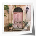Extra large wall art of a French door design in muted earth tones on glossy photo paper, ideal for art wall dining room.