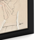 Soft Art Deco Wall Art - Minimalist Portrait of Woman in Pink Accents