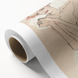 Soft Art Deco Wall Art - Minimalist Portrait of Woman in Pink Accents