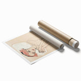 Soft Art Deco Wall Art - Minimalist Portrait of Woman in Pink Accents