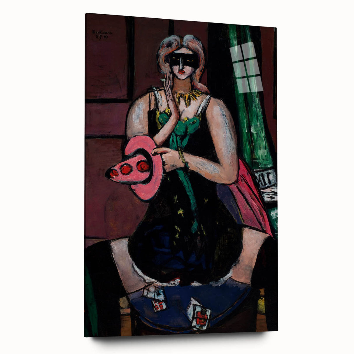 Expressionist Carnival Mask Art – Abstract Columbine Canvas Wall Art