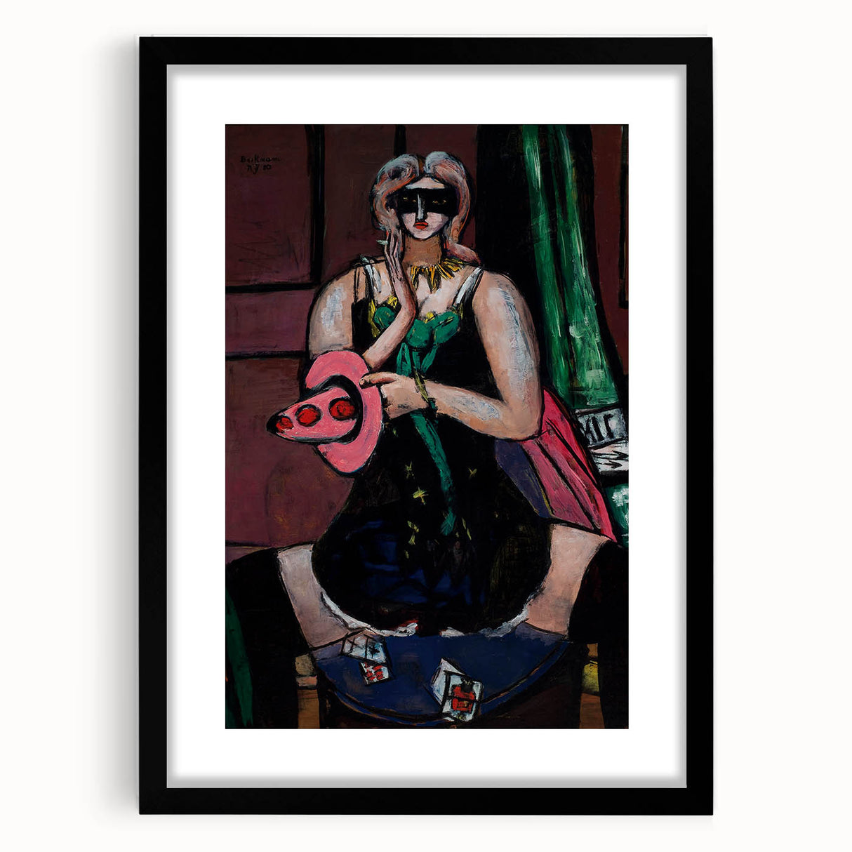 Expressionist Carnival Mask Art – Abstract Columbine Canvas Wall Art