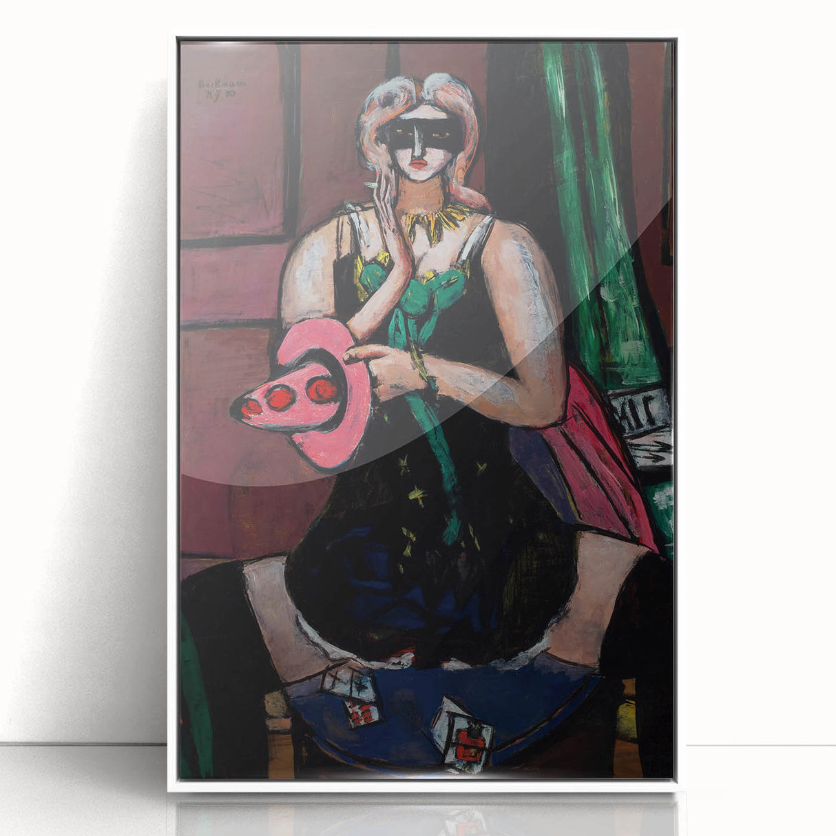 Expressionist Carnival Mask Art – Abstract Columbine Canvas Wall Art