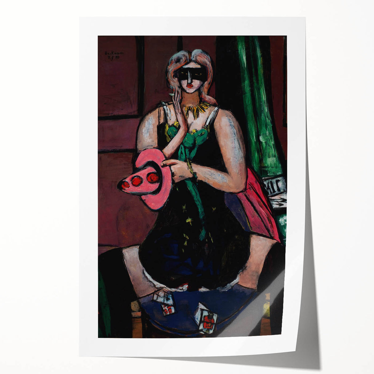 Expressionist Carnival Mask Art – Abstract Columbine Canvas Wall Art