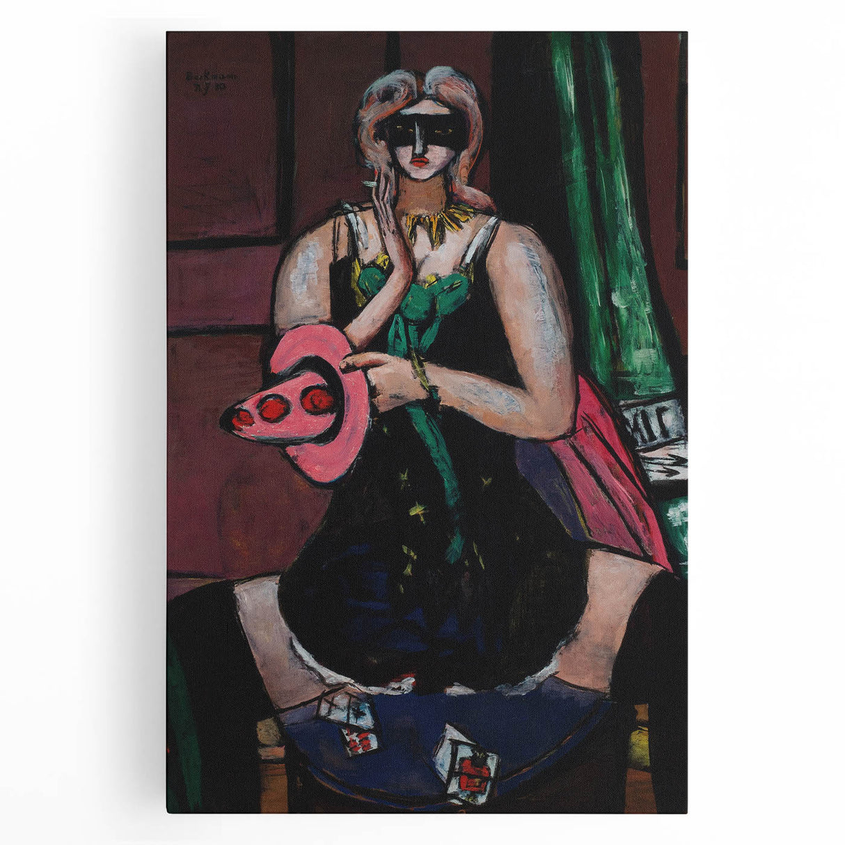 Expressionist Carnival Mask Art – Abstract Columbine Canvas Wall Art