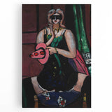 Expressionist Carnival Mask Art – Abstract Columbine Canvas Wall Art