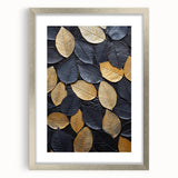 Framed wall art showcasing a vibrant floral design with intricate leaves, presented in a sleek silver frame with a mat, perfect for modern home decor.