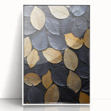 Framed wall art featuring a vibrant floral and botanical design with green leaves on a white background, ideal for home decor and enhancing interior aesthetics.