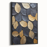 Framed canvas wall art showcasing a vibrant floral and botanical design, featuring intricate details in green and yellow hues, ideal for home decor enhancement.