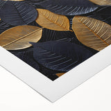 Floral and botanical wall art print on rolled canvas, showcasing vibrant colors and intricate details of flowers and leaves, ideal for home decor.