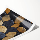 Vibrant rolled wall art print showcasing an intricate design of colorful flowers and botanical leaves on a textured canvas, ideal for home decor.