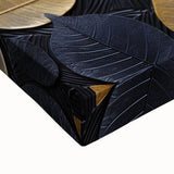 Close-up of a vibrant stretched canvas wall art featuring an intricate design of colorful flowers and botanical leaves, perfect for home decor enhancement.