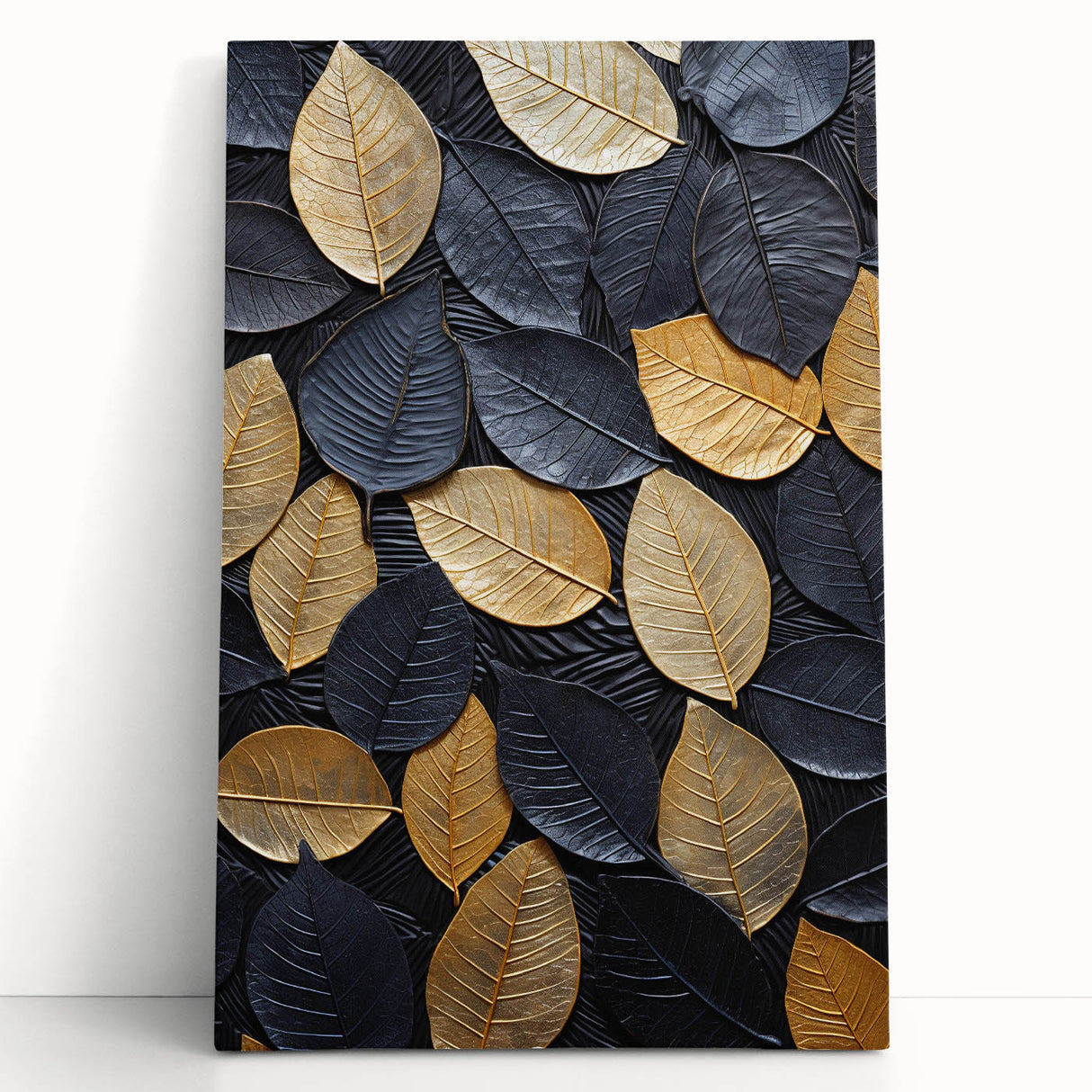 Stretched canvas wall art showcasing a vibrant floral and botanical design with colorful flowers and green leaves, adding a lively touch to any home decor.