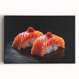 Large black and white canvas featuring an assortment of detailed food dishes, ideal for kitchen wall art.