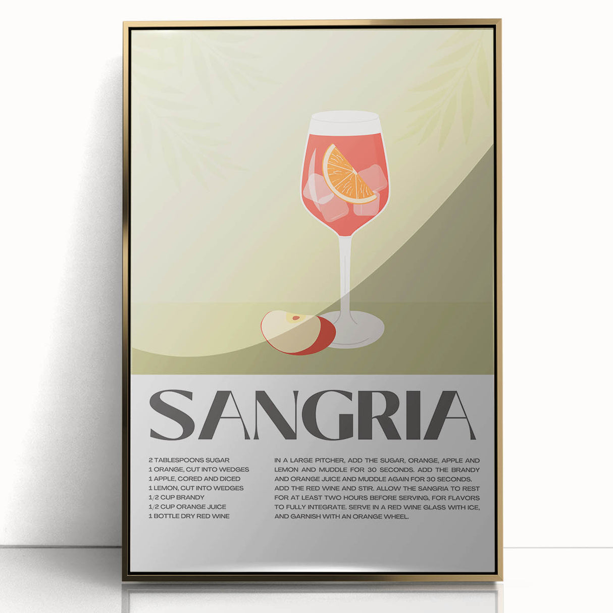 Art deco poster featuring a stylized cocktail glass in gold and black, acrylic framed, ideal for modern bar area decor.