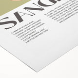 Art deco poster featuring a stylized cocktail glass, in bold black and gold tones, on rolled canvas.