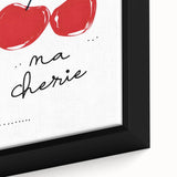 Extra large framed canvas featuring textured, colorful art of various foods on a black background.