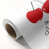 Art deco poster featuring a whimsical food-inspired design in pastel colors on rolled canvas, ideal for nursery wall art.