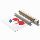 Extra large rolled print featuring detailed floral art in soft pastel shades.