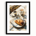 Extra large framed abstract art print featuring colorful textured pastries, ideal for living room decor.