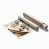 Extra large rolled print featuring assorted pastries in soft pastel tones.