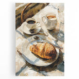 Black and white photo of assorted pastries on stretched canvas, suitable for kitchen wall art.
