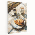 Large canvas depicting an array of pastries in soft beige and brown tones, suitable for kitchen wall art.