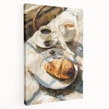 Large canvas depicting an array of pastries in soft beige and brown tones, suitable for kitchen wall art.