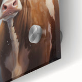 Festive Cow in Santa Hat – Whimsical Christmas Wall Hangings