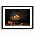 Pumpkin Basket Halloween Wall Art - Rustic Spooky Oil Painting