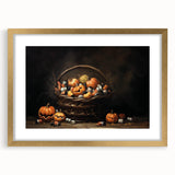 Pumpkin Basket Halloween Wall Art - Rustic Spooky Oil Painting
