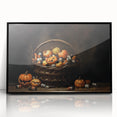 Pumpkin Basket Halloween Wall Art - Rustic Spooky Oil Painting