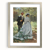 Claude Monet's Bazille and Camille - Impressionist Outdoor Scene Art