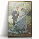 Claude Monet's Bazille and Camille - Impressionist Outdoor Scene Art