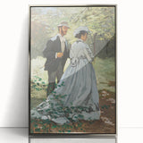 Claude Monet's Bazille and Camille - Impressionist Outdoor Scene Art
