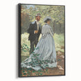 Claude Monet's Bazille and Camille - Impressionist Outdoor Scene Art