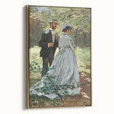 Claude Monet's Bazille and Camille - Impressionist Outdoor Scene Art