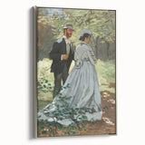 Claude Monet's Bazille and Camille - Impressionist Outdoor Scene Art