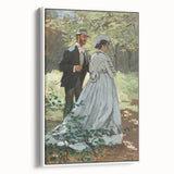 Claude Monet's Bazille and Camille - Impressionist Outdoor Scene Art