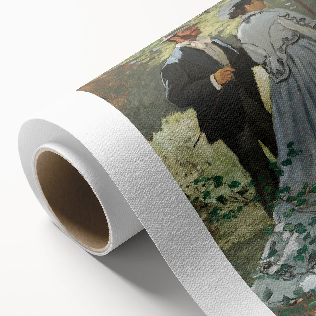 Claude Monet's Bazille and Camille - Impressionist Outdoor Scene Art