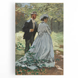 Claude Monet's Bazille and Camille - Impressionist Outdoor Scene Art