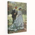 Claude Monet's Bazille and Camille - Impressionist Outdoor Scene Art