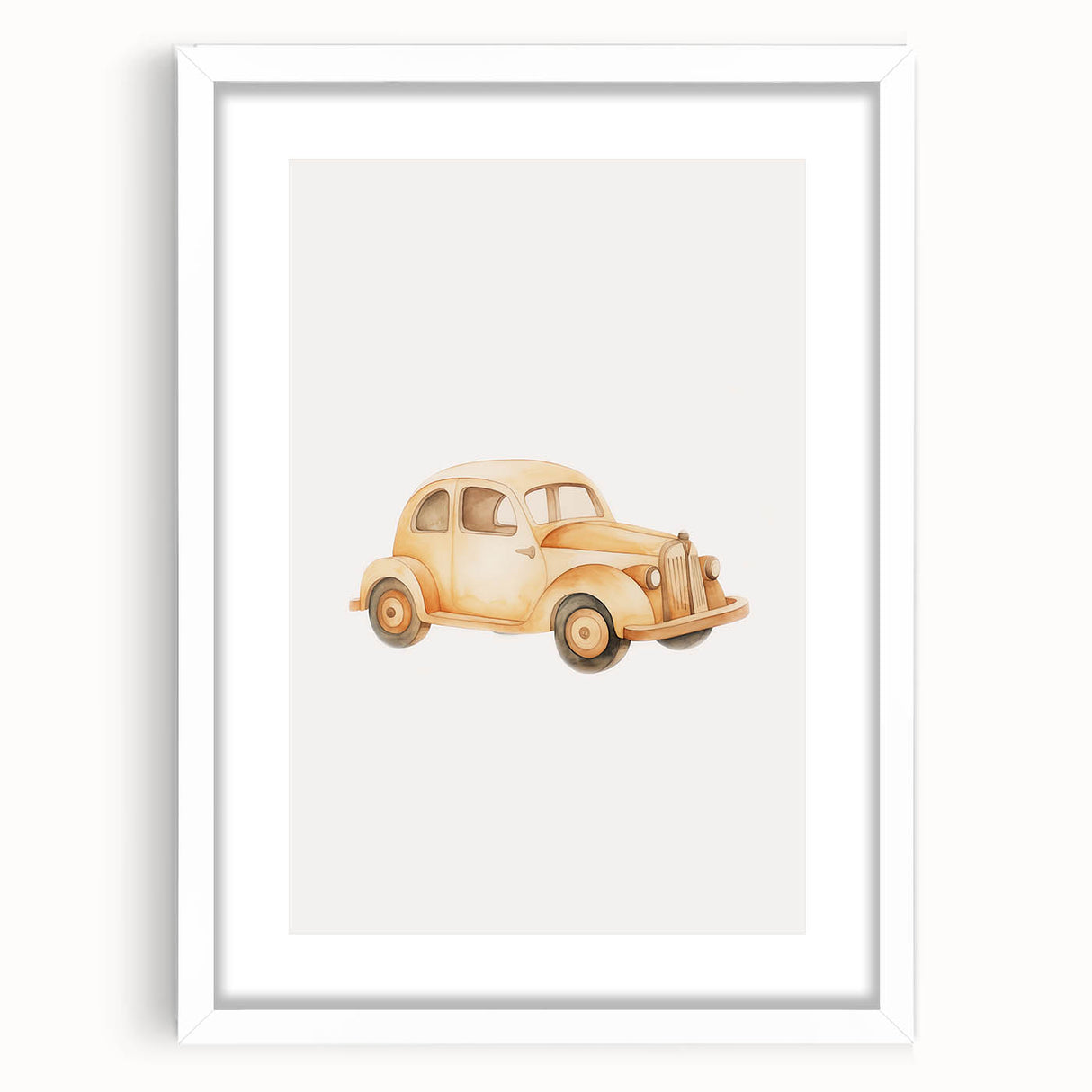 Classic Wooden Car Nursery Wall Art – Baby Room Decor Prints