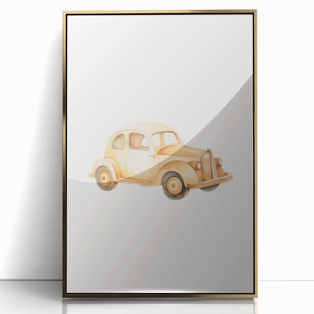 Classic Wooden Car Nursery Wall Art – Baby Room Decor Prints