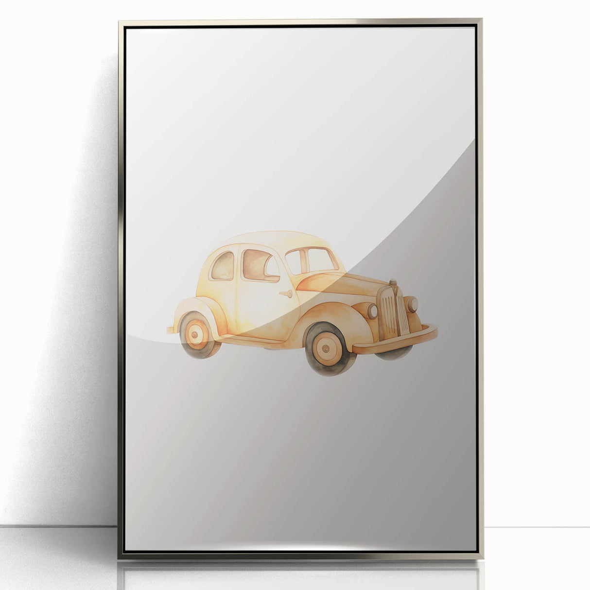 Classic Wooden Car Nursery Wall Art – Baby Room Decor Prints
