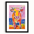 Acrylic Glass Art for Kids Rooms - Colorful Cow Animal Print