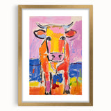 Acrylic Glass Art for Kids Rooms - Colorful Cow Animal Print