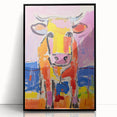 Acrylic Glass Art for Kids Rooms - Colorful Cow Animal Print